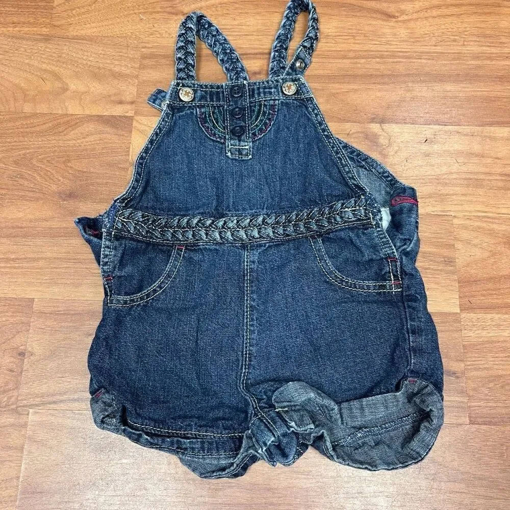 OshKosh B'gosh Bib Denim Shortalls Overalls Size 24 Months